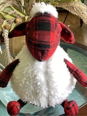 Woolrich Red & Black Plaid 17 inch Plush  Sheep